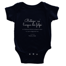 Load image into Gallery viewer, "Bateza` co l'acqua dei folpi" Classic Baby Short Sleeve Onesies